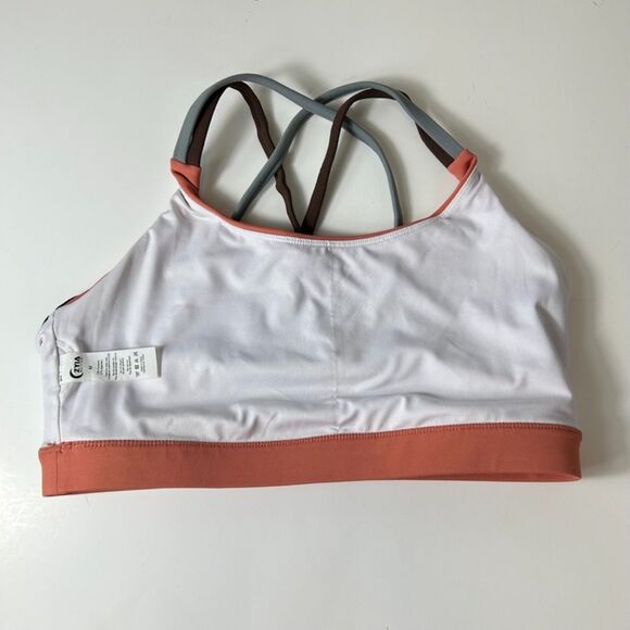 Zyia Active Light N Tight Orange Black Colorblock Strappy Sports Bra Size M - Picture 7 of 11